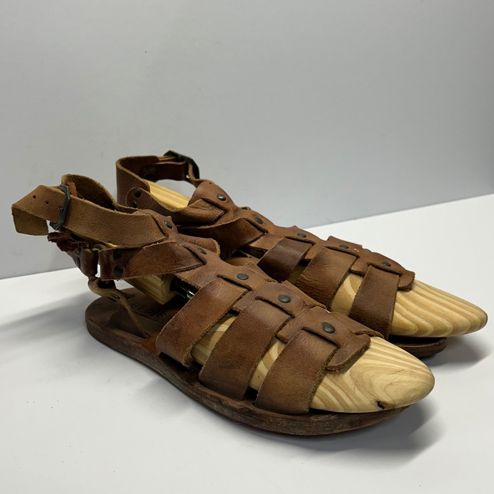 Bed Stu Gladiator Sandals Brown Womens 7 Leather Strappy Buckle Boho Rustic